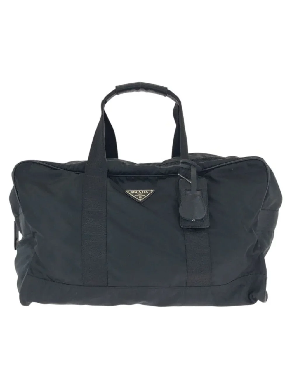 Prada Tessuto Saffiano Black Nylon Leather Boston